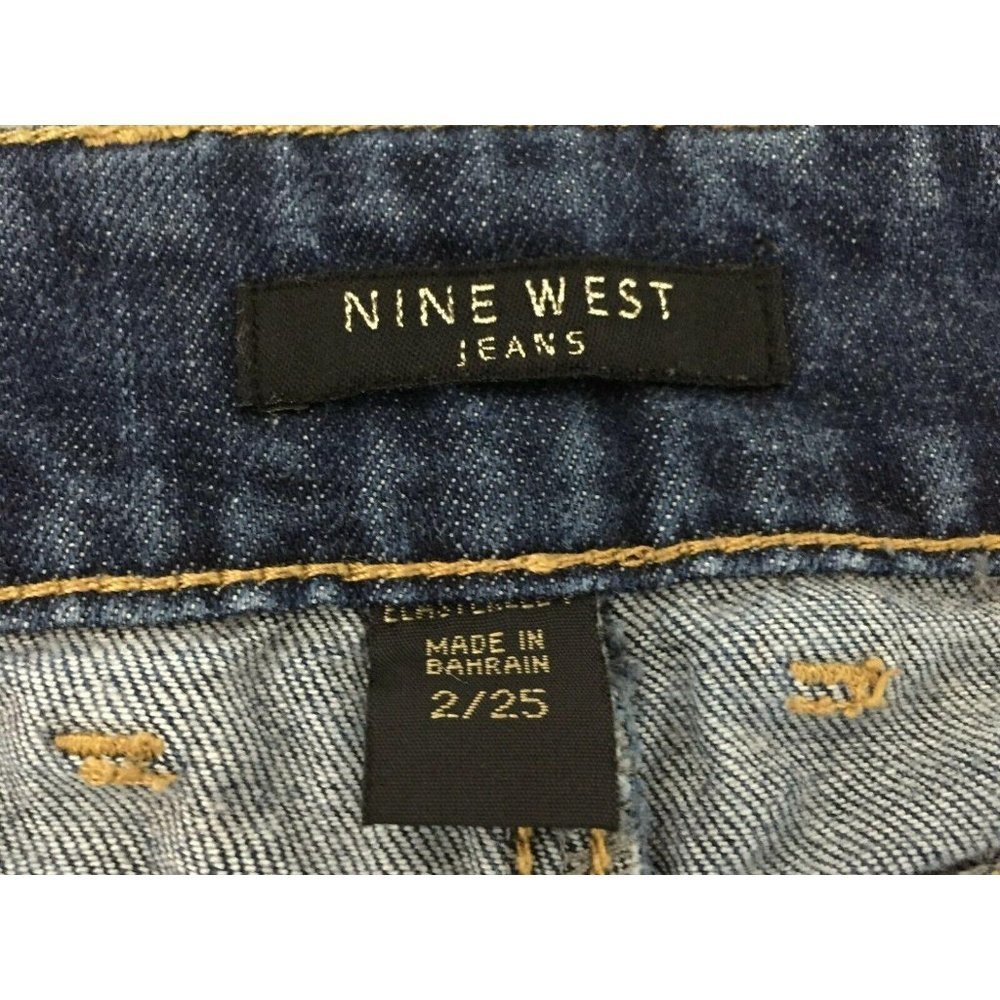 Nine West Womens Jeans Size 2/25 Stretch Cotton Flap Pockets Dark Wash 27.5x31 - Picture 4 of 10